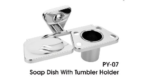 BA-1 PYRAMID SS 304 PY-07 SOAP DISH WITH TUMBLER HOLDER - Image 2